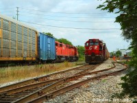 A follow up to my photo of two trains <a href=http://www.railpictures.ca/?attachment_id=42819 target=_blank>meeting on the CPR Waterloo Subdivision / CNR Fergus spur in 2020</a> I have this photo I pulled out of the London Pickup meeting the afternoon Galt job at the same location. Back then this was the end of the CN line and called CN Finnegan, while GEXR did technically operate the line this section was and remains leased to the CP to this day. The CNR and CPR (Grand River Railway) followed each other south from here under the CPR Galt sub and then split apart following each other southward, with the CN ending in Lynden at the Dundas sub and the GRR/LE&N ultimately in Port Dover. 50mm f/1.8