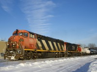 CN 323 is back from Vermont with only 14 cars and CN 2423 and CN 2640 for power. Nice getting a cowl leading on CN as you never know when you'll be shooting your last one.