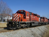 Two SD40-2's are up front as CP 251 heads north with CP 6018, CP 6024 & CP 9709 for power.