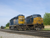 CSXT 6247 is running light power and long hood forward on its way to the Diageo distillery as it passes parked CSXT 44.