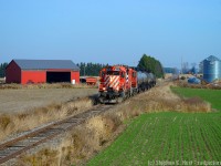 If you missed CP on the St. Thomas Subdivision in 2009 or earlier, this is your next closest thing, they look CP, GP9's were every day assignments on the line, so you can't get  more back to the future than this on the St. Thomas Sub. A rare Saturday extra for OSR meant I spent the morning chasing this St. Thomas job capturing photos like it was 2004 all over again. This scene at Ferguson line is one of my favourites.