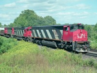 Marked as "Bayview E" as that was how I listed photo locations back then; this train is just east of the Junction (and the walkbridge). Nowadays the location is known as "Snake".  Some interesting power on this train, CN 2101 (HR616), CN 2032 (C-630M) and CN 3548 (C-424..originally 2548) seen on a nice summer afternoon.