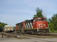 CN 536 with CN 9454 & CN 9411 for power is starting its shift as it prepares to do its first moves of the evening.