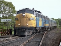 Northbound Toronto section of the Canadian stops for a crew change at CN Boyne, off James Bay Jct Rd N., about 3 miles south of Parry Sound. Immediately to the right out of sight is the CP transcon; namesign CP Reynolds. This location is the beginning of the present day shared CN-CP asset zone which runs just south of Sudbury. Back in 1986 this section of the Canadian crossed over to CP from CN and ran the rest of the way to Sudbury via CP trackage. Power on todays' train is VIA 6507 and 6622.