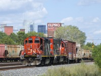 The Pointe St-Charles Switcher has just left the Montreal Sub and is on the Turcot Holding Spur, with one boxcar for Kruger. 