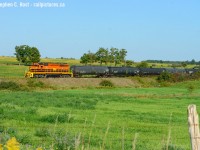 The last RLHH train to Paris in the 1997-2018 era is seen passing through the rural area between Onondaga and Cainsville nearly three years ago. At the time the RLHH only ran in daylight occasionally, and in this case they had to get the train completed before CN took over at the strike of midnight. Since the takeover, instead of a once every month or two daylight train (or less) from RLHH - CN runs four movements a day in daylight basically. Quite the difference in operations - RLHH did everything with one train.