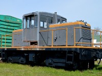 Another image from a recent wandering; this time up to Cape Breton, where we stopped to check out the Orangedale Museum. Off season; it was closed.  However, this 45/50 ton GE centre cab made for a nice photo. The unit arrived at Orangedale in late 1993, having toiled last at the recently closed Georgia Pacific plant in River Denys, NS. The unit was built in April 1962.