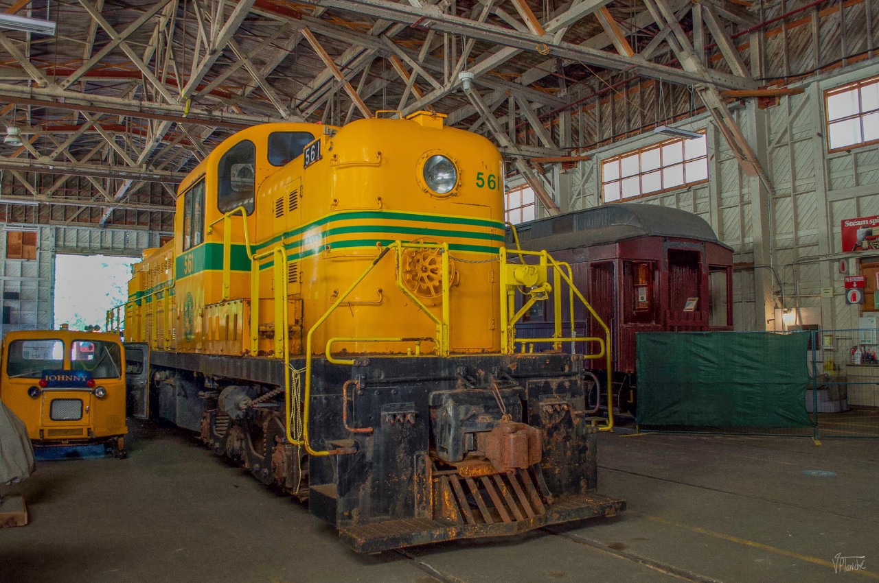 On July 8, 2023, I visited the Railway Museum of British Columbia. Here is a selection of photos.
PGE 561 can be viewed in the Museum's workshops, where members carry out minor repairs.