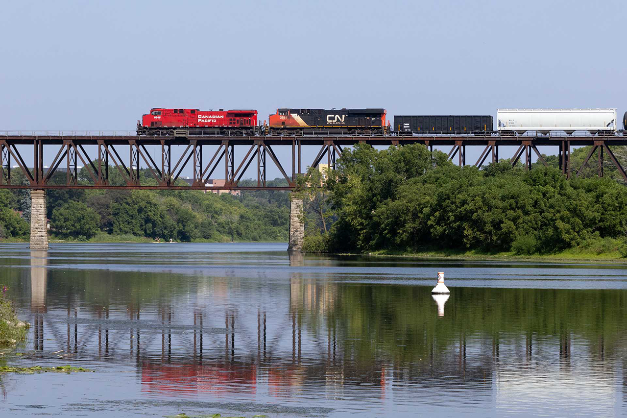 For reasons I don't understand, this is my favourite pool arrangement. 135 crosses the Grand River on a perfect morning.