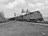 <br>
<br>
  Rather common, at that time, for second gen units to lead first gen.
<br>
<br>
  GMD 1973 built GP38-2(W) CN5566 leads 4566 and 45xx, a pair of GMD 1957 built GP9's through the Bayview turnouts.
<br>
<br>
  At Bayview Jct., on a busy  March 19, 1978 Kodak Tri X negative by S.Danko 
<br>
<br>
Anyone: Would this be the paper train with loads for the Thorold paper mill? Originating from the ONR / CN450?
<br>
<br>
More
<br>
<br>
     <a href="http://www.railpictures.ca/?attachment_id=  44595 "> ex Reading Crusader    </a>
<br>
<br>
sdfourty