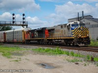 CN 276 with CN ES44AC 2756 and CN SD70M-2 8838 at Paris Jct. on the CN Dundas Sub on June 8/24.