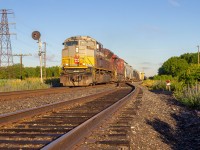 After rotting in Oakwood Jct on NS and in Windsor Ontario for about 15 hours, it finally departs and makes its way towards Tilbury in some perfect golden morning light.