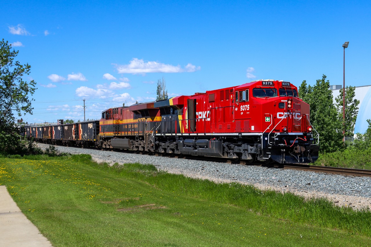 CPKC 243 has entered the Scotford Sub, bound for Lambton Park and Clover Bar Yards after originating at St. Paul, Minnesota.