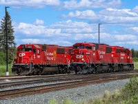 CP 6262 and CP 6303 idle at the CPKC Scotford Yard, awaiting their next call to duty