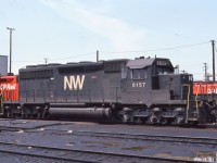 NW 6157 rests in CP's Agincourt Yard in Toronto, Ontario on July 8, 1979.  The 6157 was part of a 50 unit order for SD40-2s that were delivered by EMD between April and June 1978. 