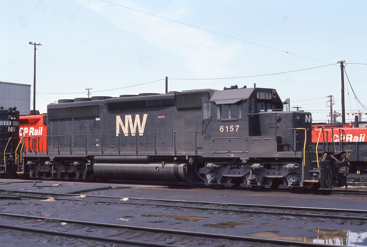 NW 6157 rests in CP's Agincourt Yard in Toronto, Ontario on July 8, 1979.  The 6157 was part of a 50 unit order for SD40-2s that were delivered by EMD between April and June 1978.