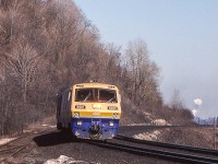 VIA 6901 is in Dundas, Ontario on March 26, 1984.