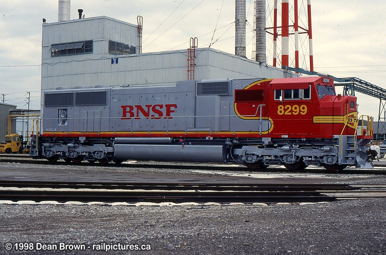 Brand new BNSF SD75I 8299 at GMD plant waiting to be shipped out.