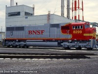 Brand new BNSF SD75I 8299 at GMD plant waiting to be shipped out. 