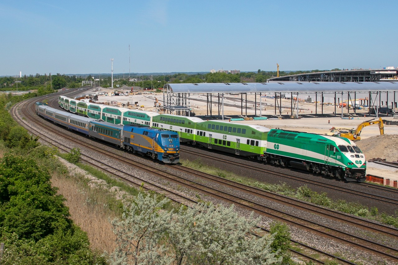 One of the perks of spending time at the Victoria Street Bridge in Oshawa was the several train races or meets that would occur between the frequent GO traffic and mainline action on the Kingston Sub.  June 4, 2016 was no exception, when we caught four meets within a several hour period.   

For a video of the meets, click the link in the comment section.