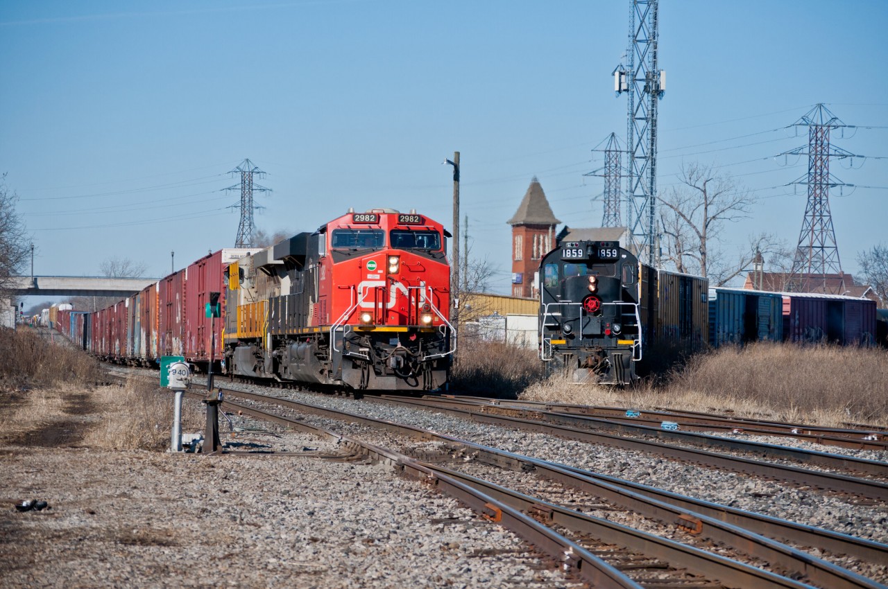 The day before this was taken, every foamer in Ontario was out shooting what we all thought would be the final train on the former NS&T trackage in St Catharines, Ontario. Well, an oil leak on 1859 gave us an extra chance at getting those final shots in. On March 1st, 2024, the final train was sent down the Grantham Spur, and in true Merritton Madness fashion, RTC held them so they could meet with a CN freight, that being CN 421. The Niagara faithful, and other enthusiasts got to watch this sight once more, as they also met with a GO train just as they departed Merritton one final time. This was a tough move to watch, as since I have memories, I watched Trillium on this line. It's what got me into the hobby. This line saw a few trackmobile movements since, moving boilers from Trenergy, but since then it's been nothing more than a collection of weeds.