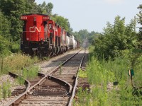 CN 2034 and five other former CN/BCOL locomotives await their fate on the south end of the former Service Track, Mile 7 Canal Spur, across from SLM Recycling their final destination.

