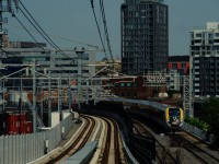 As seen from an REM train headed towards Central Station, VIA 35 is heading in the opposite direction.