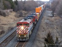 BCOL 4625/CN 2194/CN 2509 powering CN Z14921 17 up York sub, by Leslie St overpass in Markham.