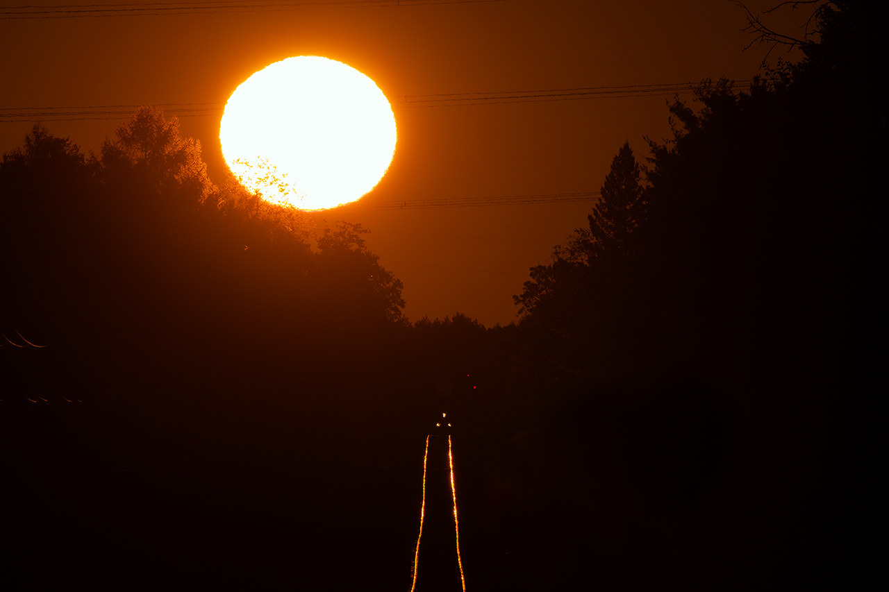 Trains seem big....until compared to the sun.