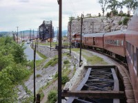 The 1965 NMRA convention excursion from Ottawa to Wakefield heads towards the Alexandra Bridge over the Rideau Canal.<br><br><i>Scan and editing by Jacob Patterson.</i>