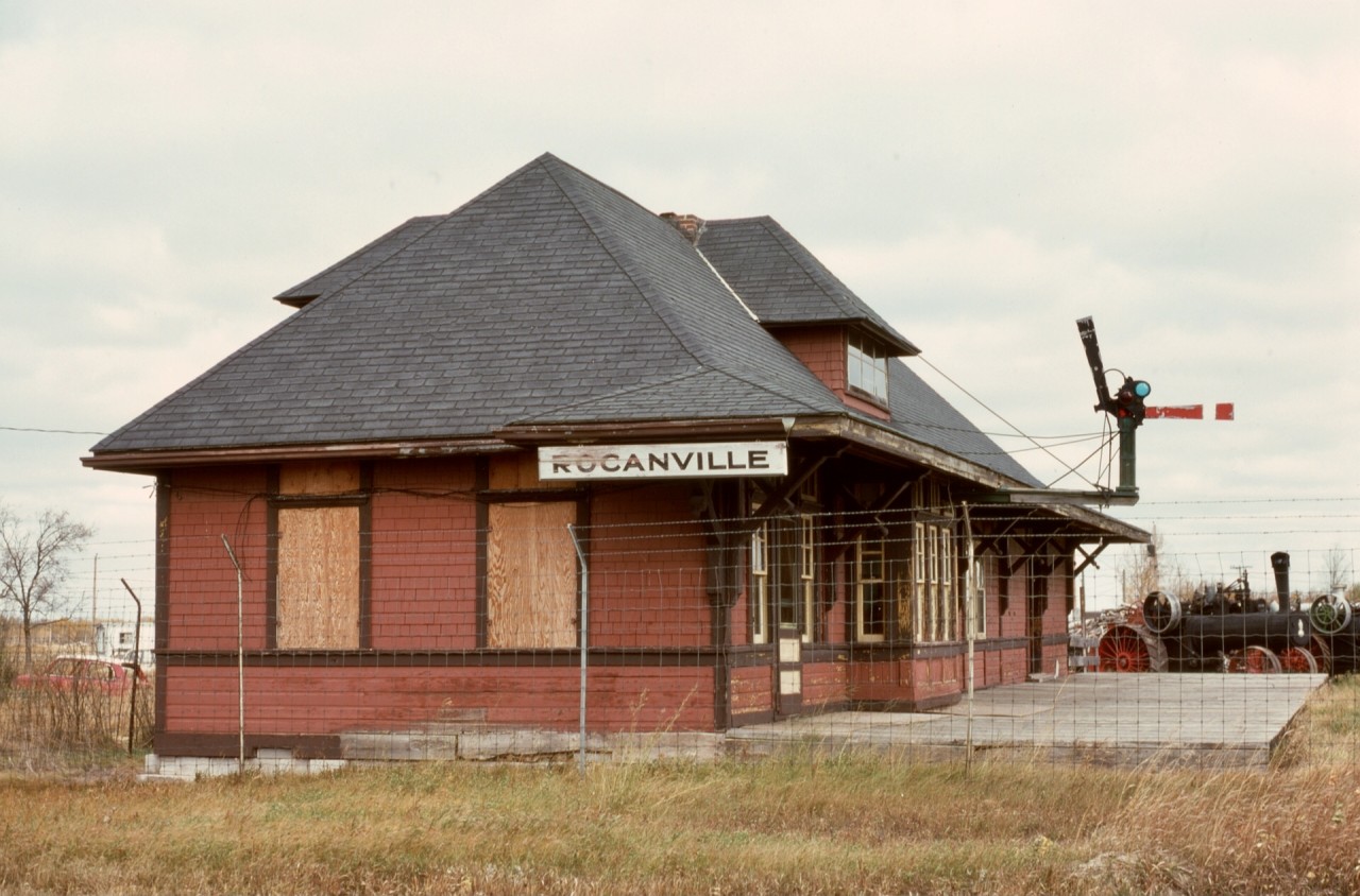 When I visited Rocanville, Saskatchewan, on Tuesday 1976-10-05, that point was on the through Neudorf subdivision from Virden to Esterhazy, but the depot had been closed for years and had been relocated in 1972 to the Rocanville and District Museum at 220 Qu’Appelle Avenue in Rocanville, as seen in this photo.

As part of subsequent branchline rationalization, Rocanville to Esterhazy was abandoned, and the line from Virden to a wye a bit east of Rocanville (leading eight miles north to a potash mine loadout) was then renamed the Rocanville subdivision.  The former depot survives today as a key part of the museum, and is now at GPS 50.38593, -101.70476.