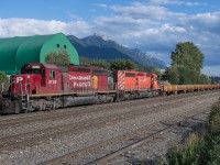 CPKC BAL02 holds the main at Golden as they wait for a clear signal following CPKC 400 to make a switching move into the Yard at Golden.