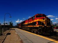 KCS 5011 leads ethanol train CPKC 528 through the EXO Dorval Station. After a quick crew change it will continue towards Albany.