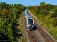 VIA 40 for Ottawa barrels along the Kingston Sub approaching Newtonville.