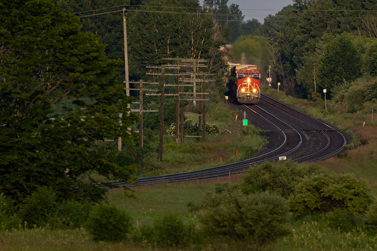 On the way to the Trenton Airshow, I overtook the eastbound at Oshawa. It seemed worthwhile to explore territory I'd never been in to see what might be possible. I've seen many variations of this shot over the years. Like everything, it's a pity it's becoming so overgrown.