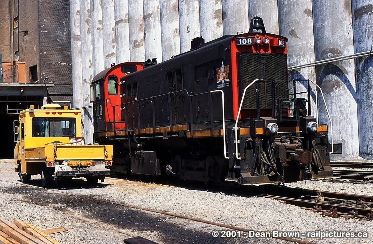 TRRY S-13U 110 at Robbin Hood Flour during July of 2001. TRRY 110 was normally assigned for Welland and Port Colborne area and TRRY 108 was assigned to Merritton.