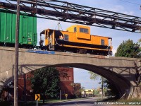 TRRY 108 heads southbound over Oakdale Ave on the Townline Spur. Back in the days when Trillium was still using the van. 