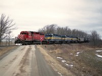 For a period a while back, give or take 10 years, I enjoyed sitting by the CP at Concession 7 up on the hill from Grimsby. It was a heady few years when all those ethanol loads were coming thru featuring a variety of SD40-2 paints.  It is a real shame these trains are far and between now, and are no longer running the Ham sub.
Here is a typical ethanol load train from the time...CP 5833, ICE 6441, 6101 and 6442 with roughly 80 loads.
The first and third units seen on this train were retired in 2017 and the other two were dealt off to the fledgling  RCP&E in 2014.
This is still my favourite 'go-to' location if I ever hear of anything notable to photograph, despite the fact it is getting rather overgrown.