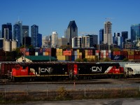 CN 500 is yarding its train after arriving from the Port of Montreal.