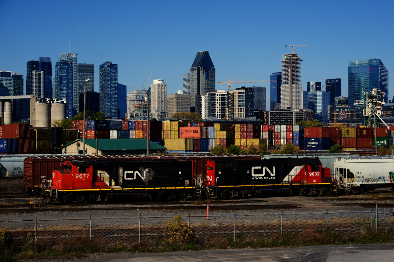 CN 500 is yarding its train after arriving from the Port of Montreal.