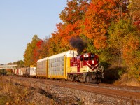 OSR 182 approaches Woodstock station after running around their train at Coakley with some amazing fall colours.
What better to be doing during my reading week!  