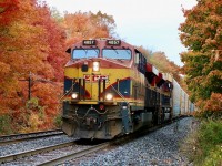 Unfortunately not many opportunities this year to take in some decent autumn colours. This spot in Meadowvale usually doesn’t disappoint, unfortunately the colours were all on the north side as CP 137 approached on the south, so had to make the most of what I could. Dual KCS units helped to make the things a little more colourful. 