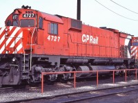 <br>
<br>
Seventies  - Super -  Power
<br>
<br>
MLW 1970 built M-636 #4727, and
<br>
<br>
one of a kind MLW 1971 built M-640m #4744
<br>
<br>
at CP Rail Agincourt  April 19, 1981 Kodachrome by S.Danko
<br>
<br>
( And a ConRail, just a common, geep )
<br>
<br>
more  S – S - P
<br>
<br>
     <a href="http://www.railpictures.ca/?attachment_id=  4214 ">  trio  </a>
<br>
<br>
sdfourty
