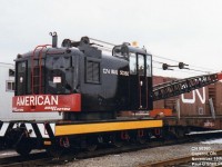 <b> Old Dog </b> <br>
CN 50360 (1st) is an American model 830 DE locomotive crane, serial number J-3478 built in 1958. <br>
After serving for several decades as a workhorse on the mainlines of northern Ontario, it has received an overhaul and fresh paint before being relegated to yard duty at the Capreol Work Equipment Repair Facility. br>
Hard to believe is has been 39 years to the day since I snapped this pic. <br>
CN 50360 was involved in a derailment and wrecked on February 16, 1999 at Mac Yard Concord, ON. It was scrapped on site.