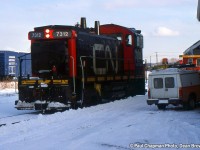 CN 549 with CN SW1200RS 7312 behind the old Merritton Station.