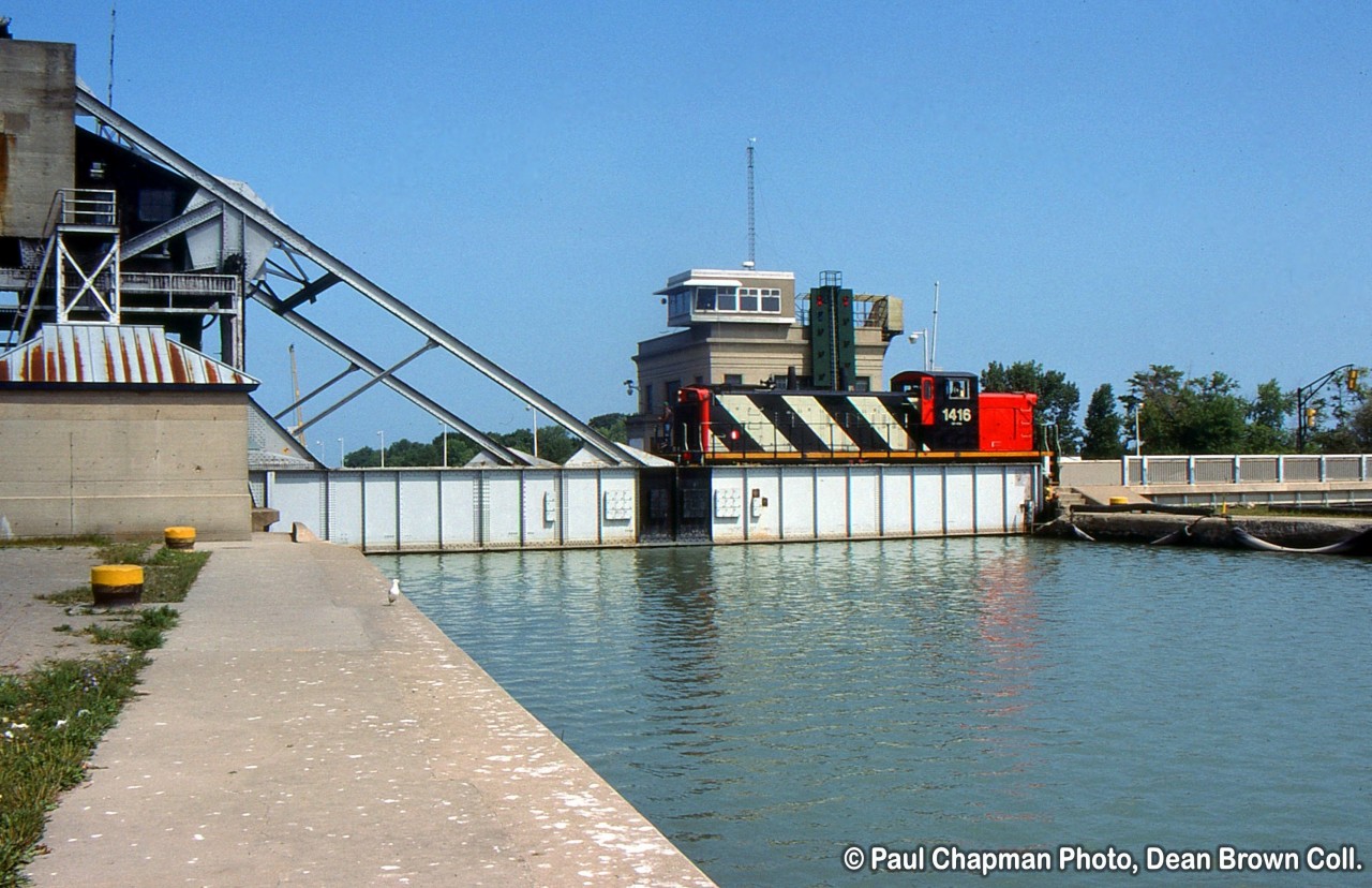 CN GMD1u 1416 crosses over Bridge 1 at Lock 1 on Lakeshore Rd.