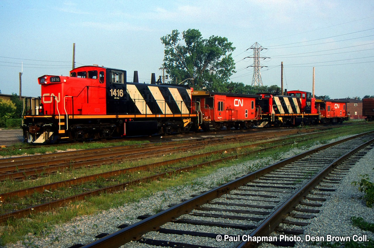 CN GMD1u 1416 and CN GMD1u 1418 power assigned at Merritton