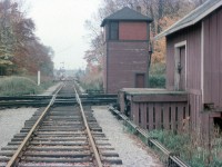 Here's another view of the defunct crossing control tower and transfer shed by the CPR Galt / CNR Milton sub looking South towards the old CNR Milton station and Robertson plant. The buildings became obsolete when CNR built the highline by-passing the whole area. Taken from my fathers collection.