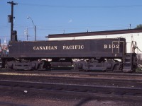 CP B102 was built by MLW in 1957. It is class SB-10b and weighs in at 230,000 pounds. CP had 4 slugs built new by MLW: B100 and B101 in 1951 and B102 and B103 in 1957.  The unit was photographed in Thunder Bay.  Location on map is a guess.