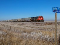 CN 3905 shoves on the rear of CPKC 301, running alongside the Old Tran Canada Highway - which was a quiet dirt road.  On the headend of CPKC 301, was CN 2849 and KCS 4686